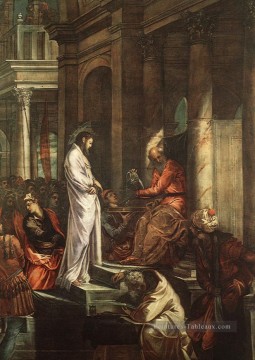 Christ devant Pilate italien Renaissance Tintoretto Peinture à l'huile